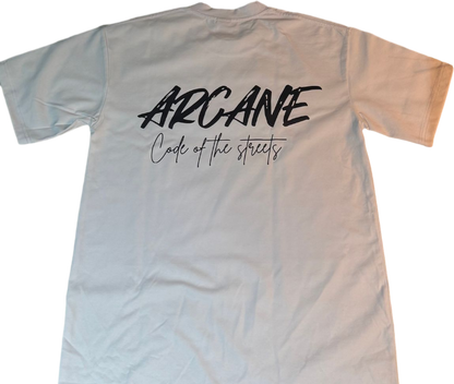 white graphic tee