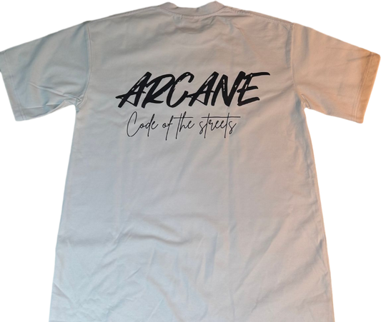 white graphic tee