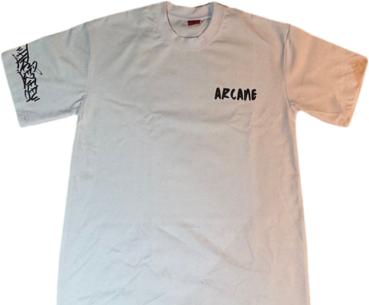 white graphic tee