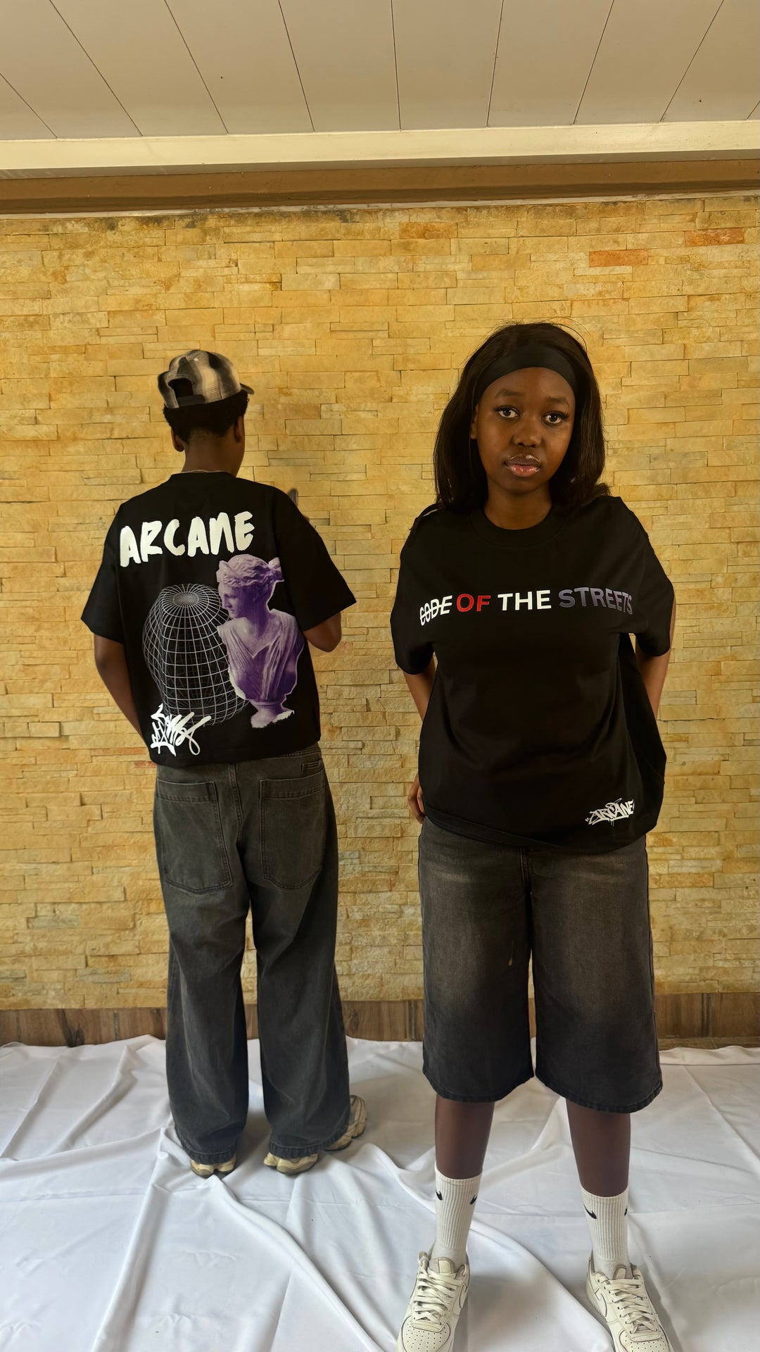 black graphic t-shirt